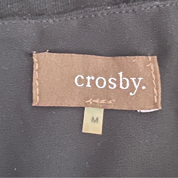 Crosby Sleeveless Black Linen Top Silver Chain Design at Neckline Size M in EUC - Picture 4 of 7